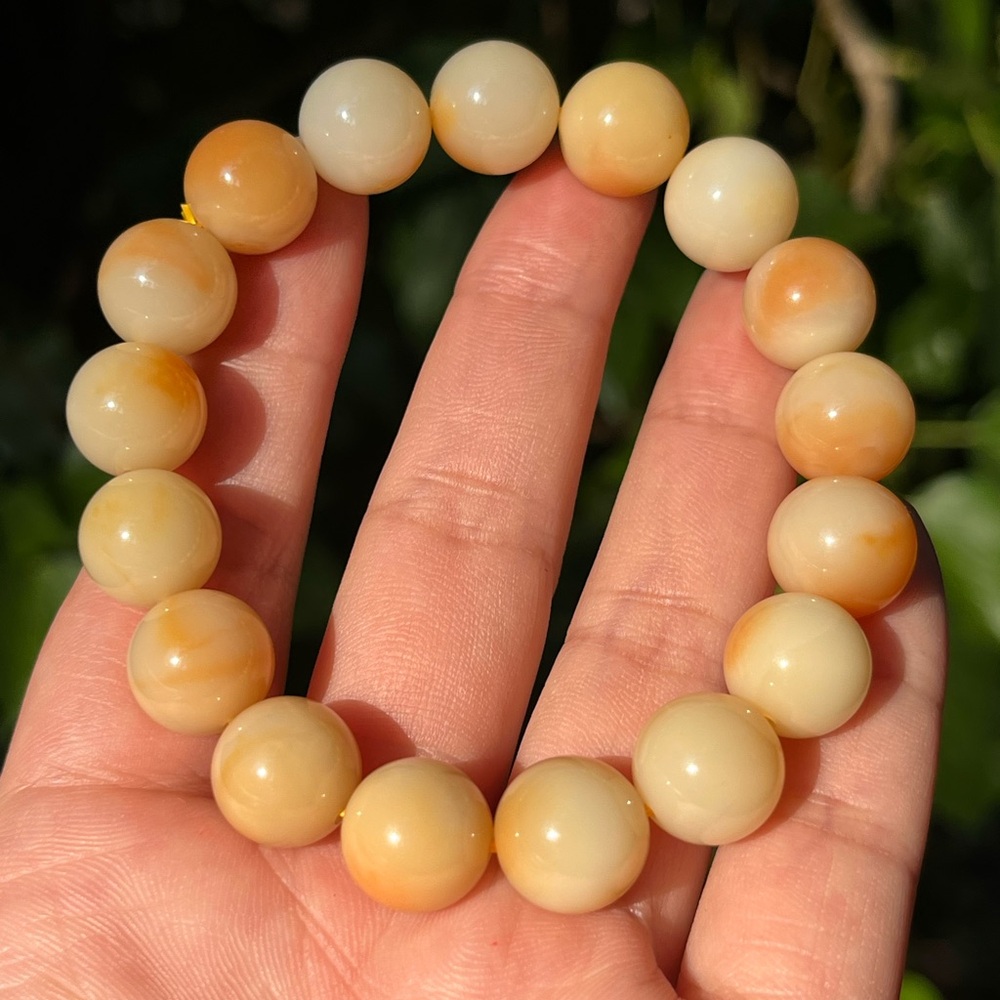 12mm stretchable Burma jade‎ bracelet